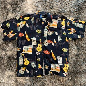 "Hecho en México Clothing Short Sleeve Button Shirt Adult XXL, Beer, Music